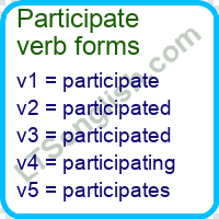Participate Verb Forms