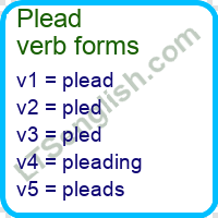 Plead Verb Forms