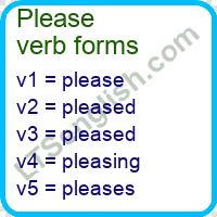 Please Verb Forms