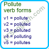 Pollute Verb Forms