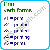 Print Verb Forms