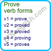 Prove Verb Forms