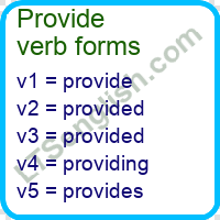 Provide Verb Forms