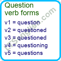Question Verb Forms