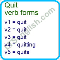 Quit Verb Forms