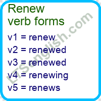 Renew Verb Forms