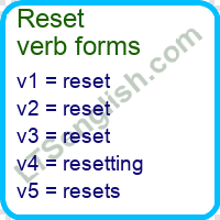 Reset Verb Forms