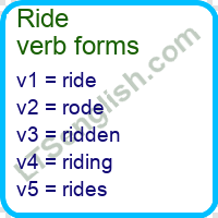 Ride Verb Forms