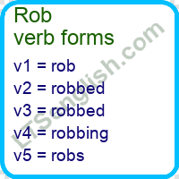 Rob Verb Forms