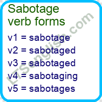 Sabotage Verb Forms