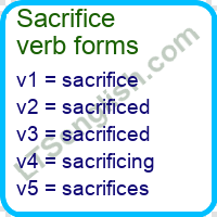 Sacrifice Verb Forms