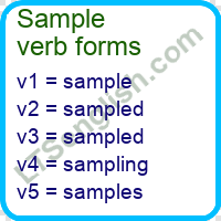 Sample Verb Forms