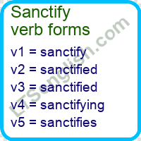 Sanctify Verb Forms