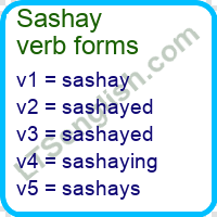 Sashay Verb Forms