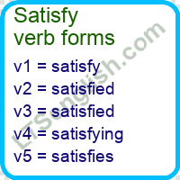 Satisfy Verb Forms