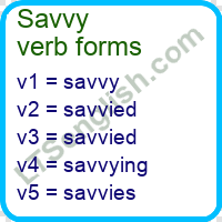 Savvy Verb Forms