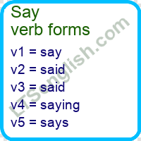 Say Verb Forms