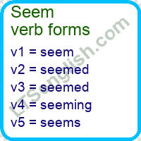 Seem Verb Forms