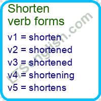 Shorten Verb Forms
