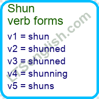 Shun Verb Forms