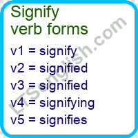 Signify Verb Forms