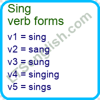 past tense of sing verb