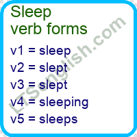 Sleep Verb Forms