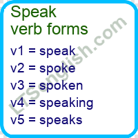 Speak Verb Forms