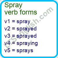 Spray Verb Forms