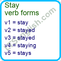 Stay Verb Forms