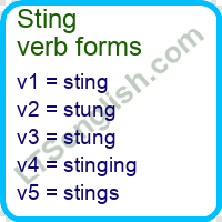 Sting Verb Forms Learn English Free Online Ltsenglish Com