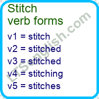 Stitch Verb Forms