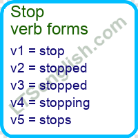 Stop Verb Forms