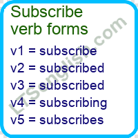 Subscribe Verb Forms