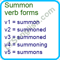 Summon Verb Forms