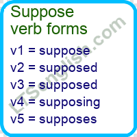 Suppose Verb Forms
