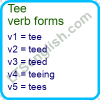 Tee Verb Forms