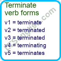 Terminate Verb Forms