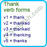 Thank Verb Forms