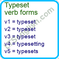 Typeset Verb Forms