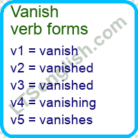 Vanish Verb Forms