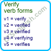 Verify Verb Forms