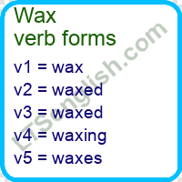 Wax Verb Forms