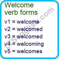 Welcome Verb Forms