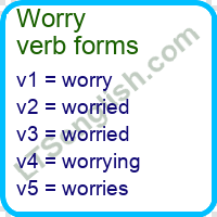 Worry Verb Forms