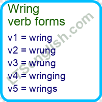 Wring Verb Forms